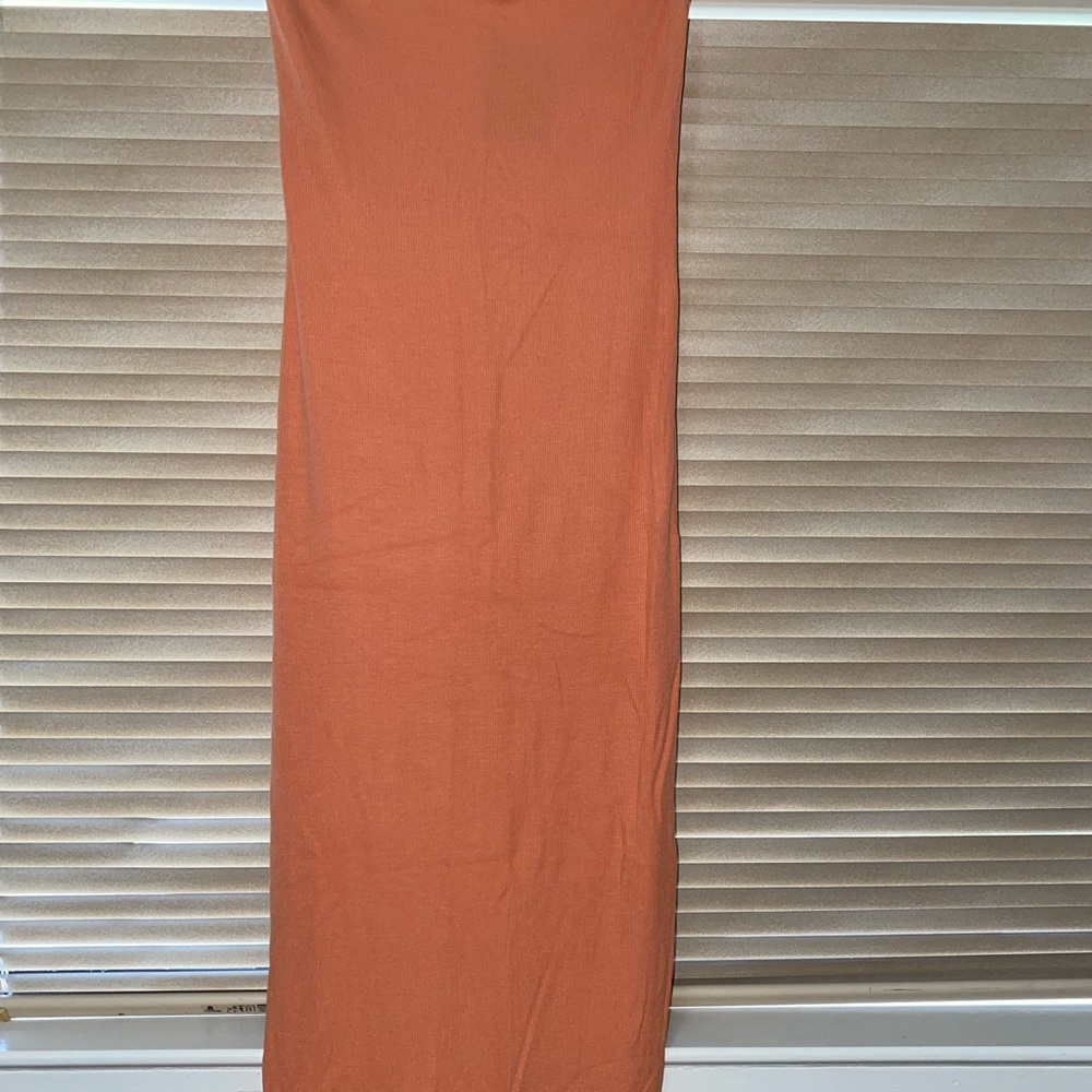 Salmon Tube Top Maxi Body-Con Dress